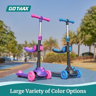 Gotrax KS3 Pro Kick Scooter for Kids, One Key Removable Seat & 3 Extra Wide PU Light-Up Wheels and Anti-Slip Deck, Adjustable Height Handlebar and Lean-to-Steer, Foldable Scooter for Children Aged 2-8 - Image 6