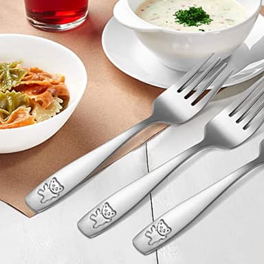 Pimoys 9-Piece Toddler Silverware Set - Stainless Steel Kids Forks & Spoons, Dishwasher Safe - Image 4