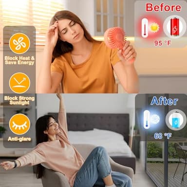 Window Privacy Film See Out Not in, One Way Privacy Window Film, Removable Window Tint for Home, Reflective Static Cling Window Film Heat Blocking, Black Silver, 47.2 X 78.7 inch - Image 2