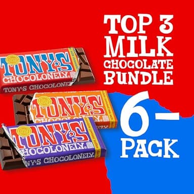 Tony's Chocolonely - Top 3 Milk Chocolate Bundle - Belgium Chocolate Halloween Candy Bar, No Artificial Flavoring, Fairtrade & B Corp Certified - 6.35 Oz, 6 Bars - Image 4