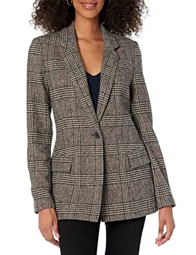 The Drop Women's Blake Long Blazer, Plaid, Medium - Image 1