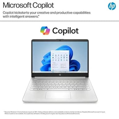 HP 2025 Latest 14" HD Laptop Computer, Intel Processor N150, 16 GB RAM, 384 GB Storage(128GB UFS+256GB MSD), with Office Lifetime License, Copilot AI, Wi-Fi 6, Webcam, Windows 11 Pro, w/Accessories - Image 7