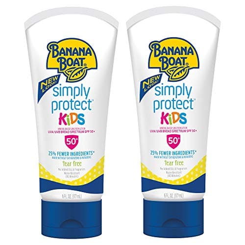 Banana Boat 100% Mineral Kids Sunscreen Lotion SPF 50, Twin Pack | Banana Boat Mineral Sunscreen for Kids, Childrens Sunblock SPF 50, Oxybenzone-Free, 6oz each (Pack of 2) - Image 1