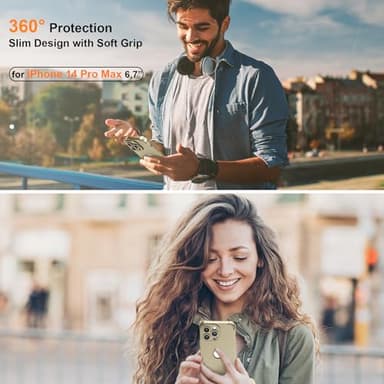 ORETECH for iPhone 14 Pro Max Case, with [2 x Screen Protectors] [10 Ft Military Grade Drop Test] [Camera Protection] 360° Shockproof Slim Thin Phone Case iPhone 14 Pro Max Cover 6.7" Gold - Image 3