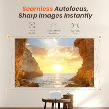 [Sound by JBL & Seamless Autofocus] Yaber 1080P Projector with WiFi 6 and Bluetooth, Portable Outdoor Movie Projector, Home Theater Projector for iPhone/TV Stick/HDMI/USB/Laptop/PS5-Gray - Image 3