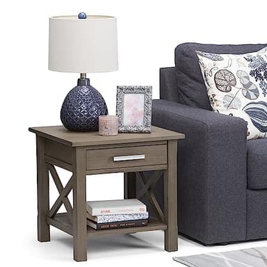 SIMPLIHOME Kitchener SOLID WOOD 21 inch Wide Square Contemporary End Side Table in Farmhouse Grey for the Living Room and Bedroom - Image 13
