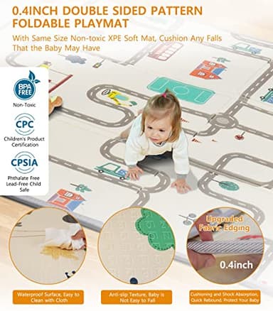 Baby Playpen with Mat, Large Baby Play Yard for Toddler, BPA-Free, Non-Toxic, Safe No Gaps Playards for Babies, Indoor & Outdoor Extra Large Kids Activity Center 79"x59"x26.5" with 0.4" Playmat - Image 4