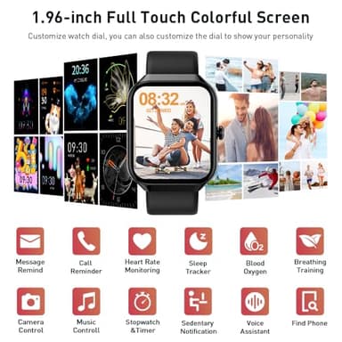 Smart Watch for Men Women(Answer/Make Call), 2025 New Smartwatch 1.96" HD Fitness Watch with 110+ Sport Modes, Heart Rate, Sleep Monitor, Pedometer, IP68 Waterproof Activity Tracker for Android iOS - Image 3