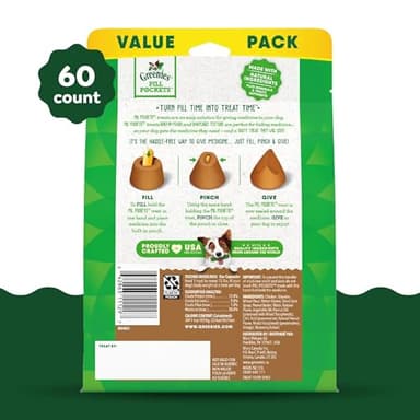 Greenies Pill Pockets for Dogs Large Size, Soft Dog Treats, with Real Peanut Butter, 15.8 oz. Pouch (60 Treats) - Image 2