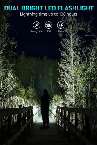 Mregb Power Bank,Solar Charger,36800mAh 5V3.1A QC 3.0 Dual 2 USB Port Built-in Powerful Flashlight IPX7(Black) - Image 4