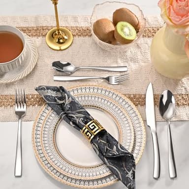 40-Piece Silverware Set, Heavy Duty Stainless Steel Flatware Cutlery Set Service for 8, Food-Grade Utensil Sets for Home Restaurant, Dishwasher Safe - Image 6