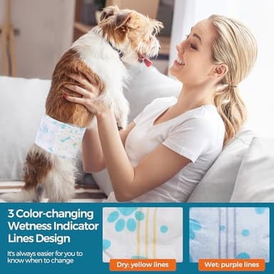 Male Dog Wrap, Disposable Dog Diapers, 40 Count, S (Waist 16.5”-19.7”), Wetness Indicator, Ultra Protection, Leak Proof, Super Absorbent, Soft - Image 8