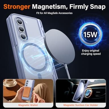 MOBOSI for Z Fold 5 Case with Privacy Screen Protector [Compatible with Magsafe], [Built-in Kickstand&Full Body Hinge Protection] Shockproof Phone Cover for Samsung Galaxy Z Fold5, Gray Blue - Image 4