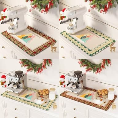 DK177 Coffee Mat - Dish Drying Mat for Kitchen Counter , Hide Stain, Absorbent with Waterproof Rubber Backing, Fit Kitchen Dish Rack Bar Accessories, 19" x 12" - Image 7