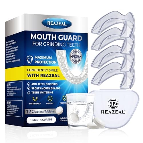 Mouth Guard for Grinding Teeth at Night: Moldable Dental Guard for Sleeping - Nighttime Protection for Teeth with Cleaning Tablets - Image 1