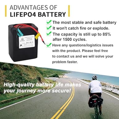 Ebike Battery 48V 20AH LiFePO4 Battery with 3A Charger and 40A BMS for 48V 52V Controller 250W - 1000W Motor Electric EBike Bicycle Motorcycle Scooter - Image 8