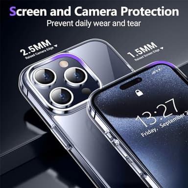 Temdan Designed for iPhone 15 Pro Max Case Clear, [Crystal Clear][Anti-Yellowing][Military-Grade Drop Protection] Slim Shockproof Protective Cover Phone Case for iPhone 15 Pro Max 6.7" - Image 5