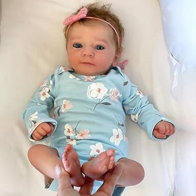 MYREBABY 17" Realistic and Cute Eyes Opened Reborn Newborn Doll Girl Named Sum with Blue Eyes, Lifelike Baby Dolls That Look Real for 3+ Year Old（Get an Extra Set of Clothes） - Image 3