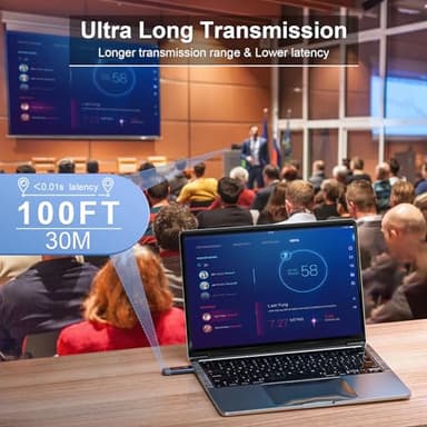 TTQ Wireless HDMI Transmitter and Receiver, TTQ Wireless HDMI Extender 4K Supported, Metal Housing, LED Display, 100FT Range, 2.4G&5G, for PC/Laptop/Camera/HDTV/Projector/TV Box - Image 4