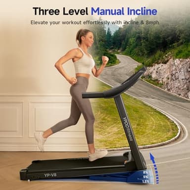 Treadmills for Home Use, Walking Pad Treadmill with Incline, Auto Foldable Treadmills for Home, 8.0 MPH Running Treadmill with Bluetooth Enabled, 300 lbs User Capacity - Image 3