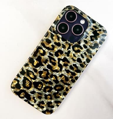 Qokey for iPhone 14 Pro Case, Classtic Glitter Sparkly Leopard Design,Cute Luxury Translucent Clear Soft Slim Shell TPU Protective Phone Cover for Women Girls,Gold Cheetah - Image 8