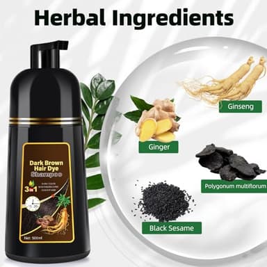 MOISTAR Dark Brown Hair Dye Shampoo 3 in 1 for Gray Coverage for Women/Men, Color Shampoo Instant Herbal Ingredients Semi Permanent - Image 4