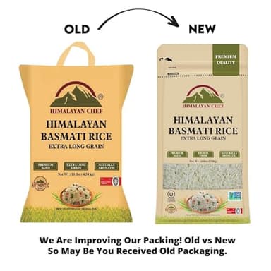 Himalayan Chef Basmati Rice,Extra Long Grain Rice Fluffy Quick Cooking Aromatic - 10 lbs.(Packaging May Vary) - Image 3