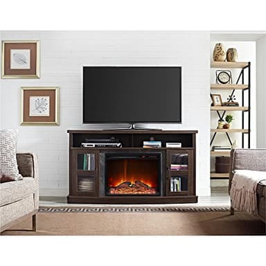 Ameriwood Home Barrow Creek Fireplace Console with Glass Doors for TVs up to 60", Espresso - Image 6