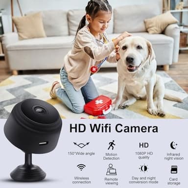 Mini Spy Camera Wireless -1080P Hidden Camera WiFi, Small Nanny Cam for Pet, Baby, Indoor, Car Camera for Surveillance with Motion Detection and Night Vision, App Control - Image 2