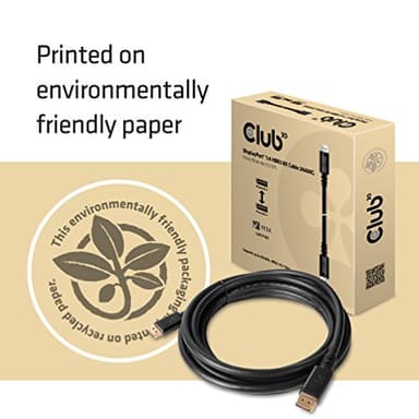 Club3D CAC-1069B VESA Certified DisplayPort to DisplayPort 1.4/Hbr3 M/M Cable DP 1.4 8K 60Hz 4m- 13,12ft - Image 4