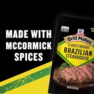 McCormick Grill Mates Marinade, Brazilian Steakhouse, 30 Minute Liquid Marinade, Single Use Pouch, No Waste, Exciting Brazilian-Style Flavor for Chicken, Steak, and More, 5 oz (Pack of 6) - Image 21