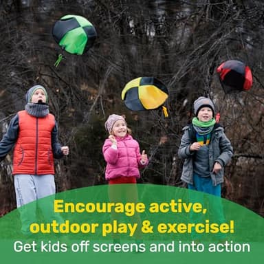NUTTY TOYS Parachute Toys for Kids - Tangle Free Outdoor Flying Parachute Men, Top Indoor & Outside, 3 4 5 6 7 8 9 10 11 12 Year Old, Best Christmas Stocking Stuffers Idea 2025 Unique Boy & Girl Gifts - Image 2