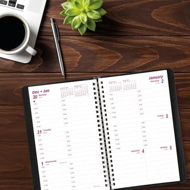 Brownline® 2025 Essential Weekly Planner, Appointment Book, 12 Months, January to December, Twin-Wire Binding, 8" x 5", Black (CB75.BLK-25) - Image 7