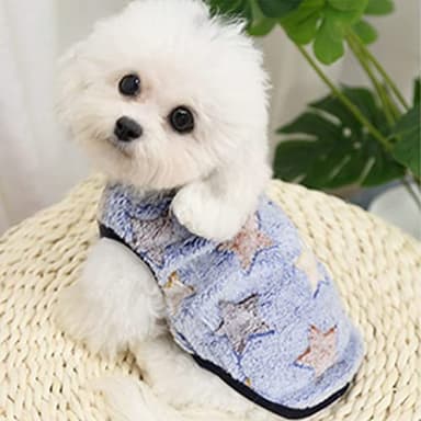 ANIAC Bunny Clothes for Rabbits Warm Kitten Vest Fleece XXXS Dog Shirt Cozy T-Shirt for Bunny Guinea Pig Ferret Puppy Mini Dog and Small Animals (XS, Navy Blue with Star) - Image 3