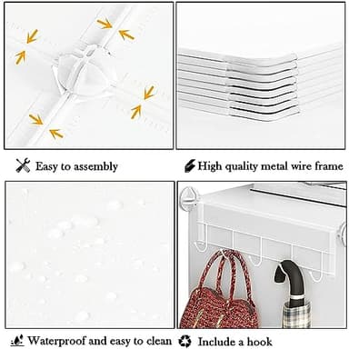 AWTATOS Shoe Rack, 8 Tier Shoe Storage Cabinet with Door, 32 Pair Shoe Organizer Shelves for Closet Hallway Bedroom Entryway, White - Image 7