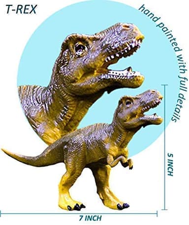 OuMuaMua Dinosaur Toys, Plastic Dinosaur Figure Set, Ideal Education Toys for Kids and Toddler, Including T-Rex, Stegosaurus, Monoclonius, 6 to 7 Inch Large Size, 6 Pack - Image 5
