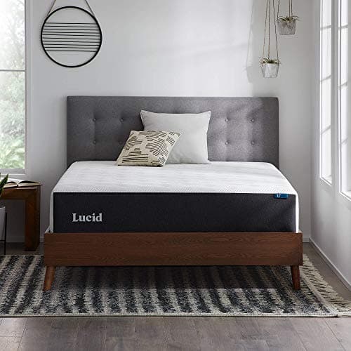 LUCID 12 Inch Memory Foam Mattress - Plush Feel - Memory Foam Infused with Bamboo Charcoal - Gel Infusions - CertiPUR-US Certified - Breathable - QueenQueen Size - Image 1