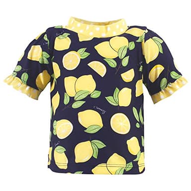 Hudson Baby Unisex Swim Rashguard Set, Navy Lemons, 4 Toddler - Image 2