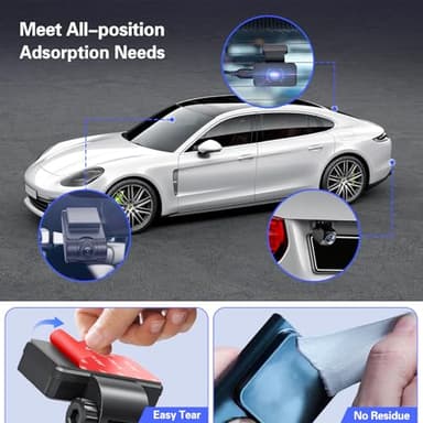 pop-tech Adhesive Pad for Dash Cam: 4Pcs Sticky Pads for Dashcam Mount Front Rear - 3M VHB Double Sided Mounting Tape for Square Car Camera - Heat Resistant Replacement Sticker for Windshield Window - Image 6