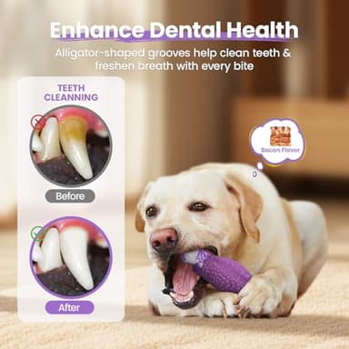 HGB Tough Dog Toys for Aggressive Chewers, Squeaky Indestructible Dog Toy to Keep Them Busy & Reduce Boredom for Small, Medium, Large Breeds, Bacon Flavor - Image 5