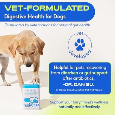 Native Pet Probiotics for Dogs - Dog Probiotics Powder for Digestive Health, Gut Support, & Immune Boost – Vet-Formulated Powder for Maximum Potency with Digestive Enzymes & Prebiotics - 60 Scoops - Image 2