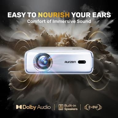 Aurzen EAZZE D1 Smart Projector with WiFi and Bluetooth, Netflix-Officially-Licensed, Auto Focus & Keystone, DoIby Audio, Zoom, Native 1080P Movie, Portable Outdoor Mini Projector, Blue - Image 5