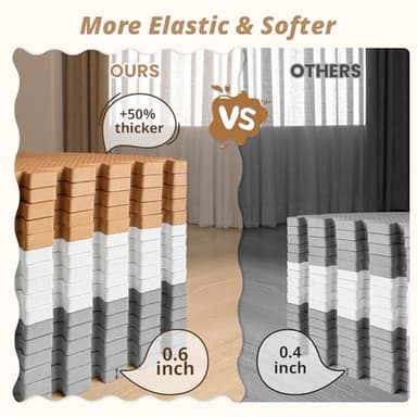 16 Tiles Baby Play Mat for Floor, EVA Foam Baby Floor Play Mat with 0.6 Inch Thick Interlocking Foam Tiles, Foam Floor Tiles for Baby, Toddlers and Kids (Grey-White- Brown, 16PCS) - Image 2