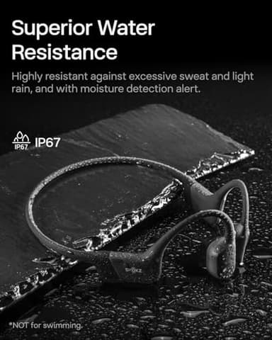 SHOKZ OpenRun Mini with USB-C Charging - Open-Ear Bluetooth Bone Conduction Sport Headphones - Sweat Resistant Wireless Earphones for Workouts and Running - Built-in Mic, with Hair Band - Black - Image 5