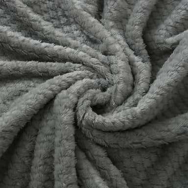 DaysU Throw Blanket for Couch Sofa Bed, Decorative Reversible Diamond Jacquard Fleece Blankets Fuzzy Soft Cozy Warm Micro Flannel Couch Blanket, Grey, Throw(50"x60") - Image 5
