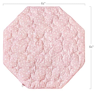 Octagon Playpen Mat Pink for Girls, Non Slip Baby Playpen Mattress Mat Fits 8 Panel Regalo Extra Large Portable Play Yard, Pink Star Print Playard Pad for Girls - Image 5