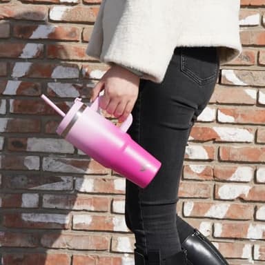 Konokyo 30 oz Tumbler with Handle and 2 Straws,2 in 1 Lid Insulated Water Bottle Stainless Steel Travel Coffee Mug,Cherry Blossoms - Image 7