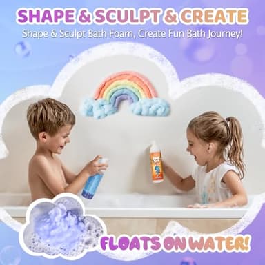 Foam Soap, 6 Packs Bath Foam for Kids, Fluffy Baths Soap Soft Bubble Bath Kids Body Wash Shape & Sculpt & Create Fun Art Gentle Cleansing Baths Paint Easy-to-Use Bubble Bathtime Art - Image 4