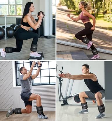 Ankle Weight, Wrist Leg Arm Weights for Women Men Children with Adjustable Straps, A Pair of 20LBS(10 LB Each Weight) Strength Training Weighted for Walking Yoga Jogging Running Dance, Black - Image 7