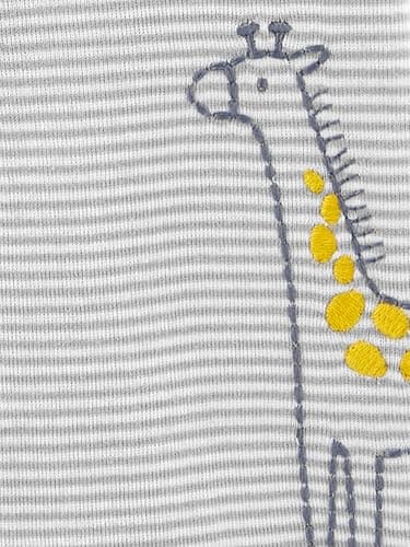 Simple Joys by Carter's Baby 3-Pack Snap-up Rompers, Aqua Blue Forest Animals/Grey Mini Stripe/White, 6-9 Months - Image 3